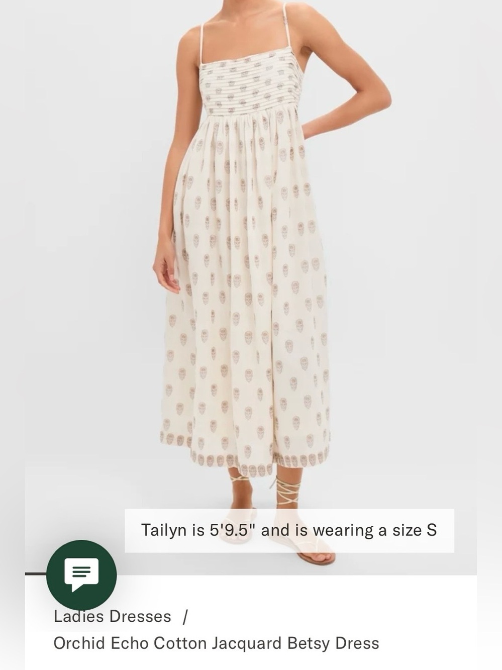 Tuckernuck - Orchid Echo Cotton Jacquard Betsy Dress — Cream Printed Maxi XS